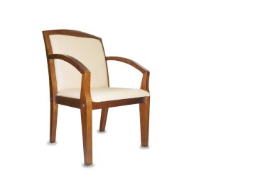 bej deri ofis koltuğu. izole