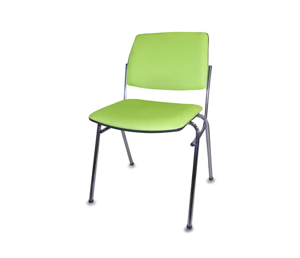 La chaise de bureau en tissu vert. Isolé — Photo