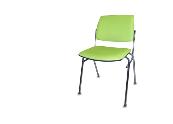 A cadeira de escritório de tecido verde. Isolados — Fotografia de Stock