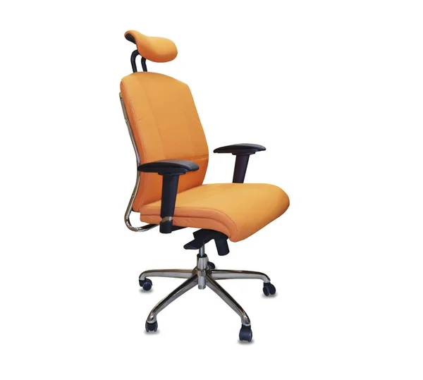 The office chair from orange cloth. Isolated — Stock Photo, Image