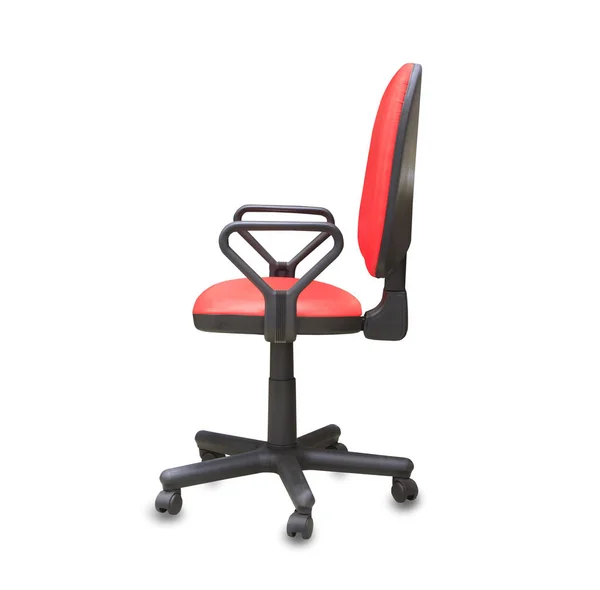The office chair from red leather. Isolated — Stock Photo, Image