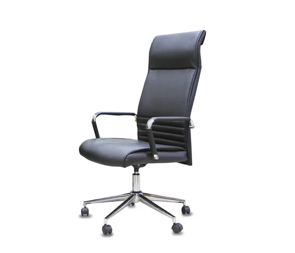 The office chair from black leather. Isolated — Stock Photo, Image