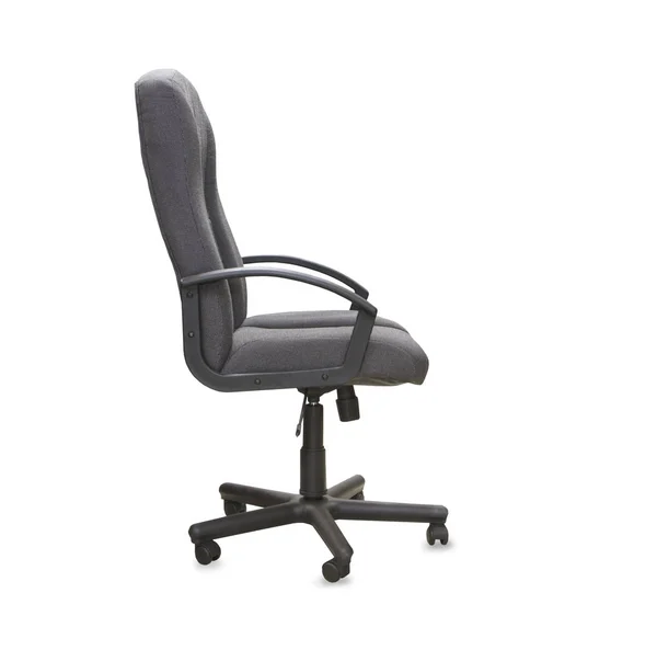 Modern office chair from gray cloth over white — Stock Photo, Image