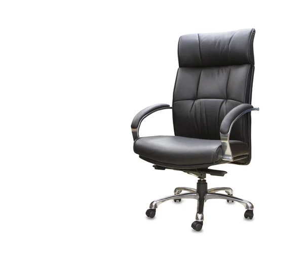 The office chair from black leather. Isolated — Stock Photo, Image