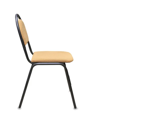 Krzesło biurowe z brązowego sukna. Na białym tle — Zdjęcie stockowe