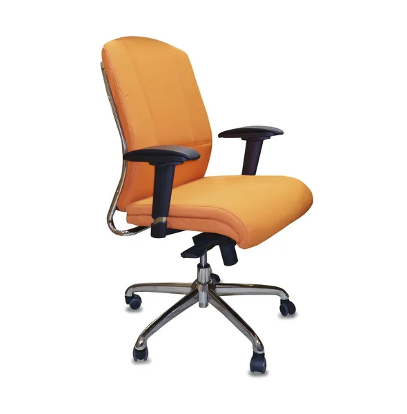 De stoel van het Bureau van Oranje stof. Geïsoleerd Rechtenvrije Stockfoto's