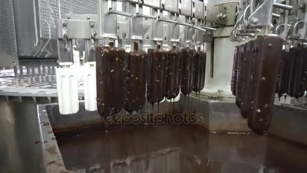 Jäätelön valmistukseen tarkoitetut automaattiset kuljetinlinjat — kuvapankkivideo