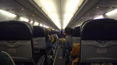 Moscow, Rusya Federasyonu 19 Şubat 2017: iç uçağın yolcu koltuk.