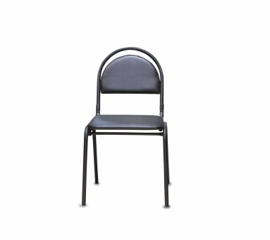 Siyah deriden ofis koltuğu. İzole edilmiş