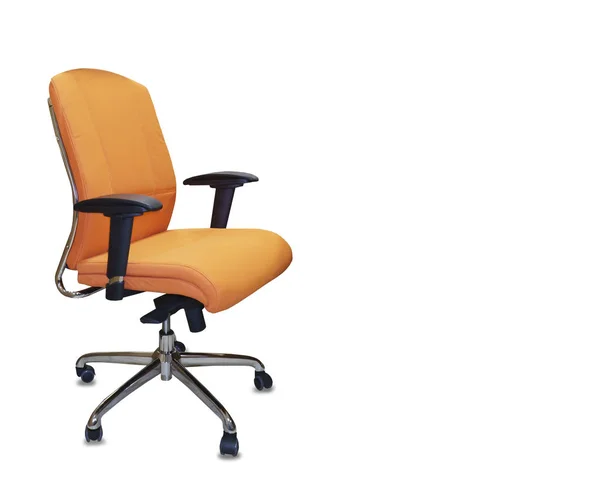 La sedia da ufficio da stoffa arancione. Isolato — Foto Stock