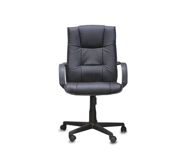 La silla de oficina de cuero negro. Aislado —  Fotos de Stock