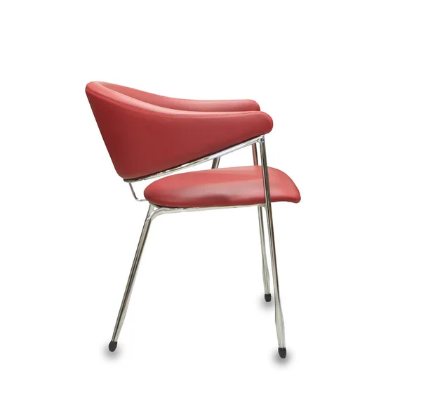Moderní kancelářská židle z červené kůže. Izolované — Stock fotografie