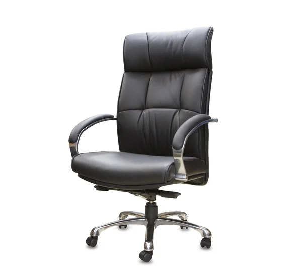 The office chair from black leather. Isolated — Stock Photo, Image