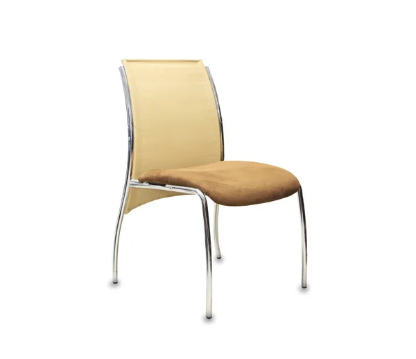 Krzesło Biurowe Beżowej Tkaniny Białym Tle — Zdjęcie stockowe