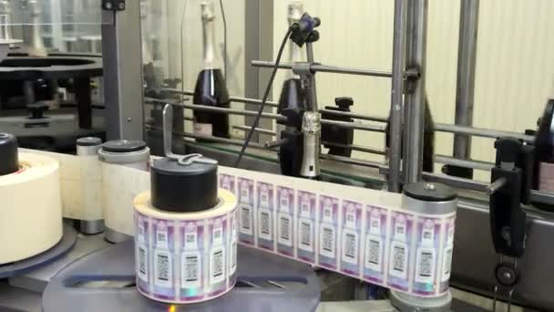 Machine Applying Excise Stamps Wine Products Distillery — Stock Video