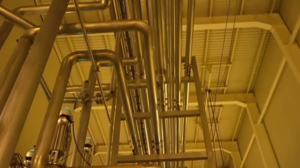 Modern Large Filter System Plant Yellow Lighting — ストック動画