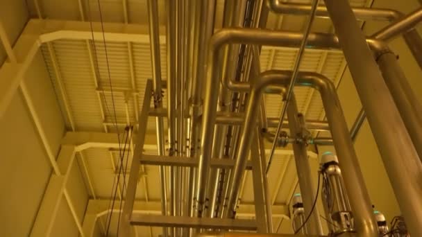 Modern Large Filter System Plant Yellow Lighting — ストック動画