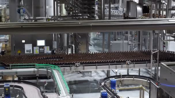 Plast Vattenflaskor Transportband Eller Vatten Tappning Maskin — Stockvideo