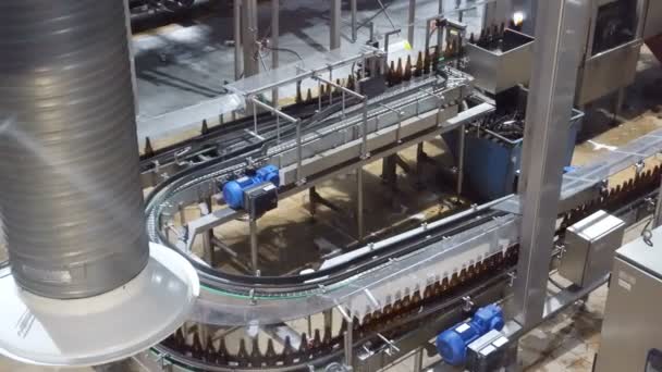 Intérieur Usine Bière Avec Beaucoup Machines — Video