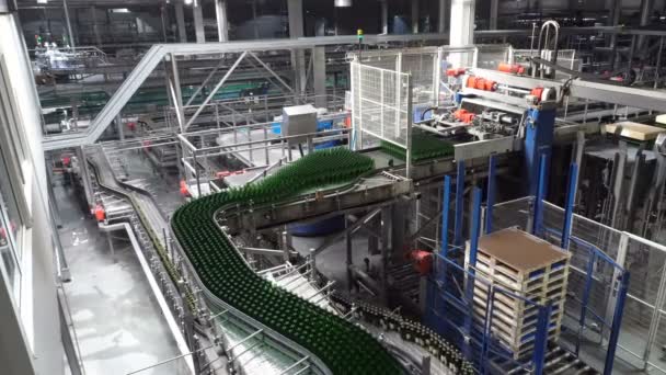 Birra Interno Della Fabbrica Con Sacco Macchine — Video Stock