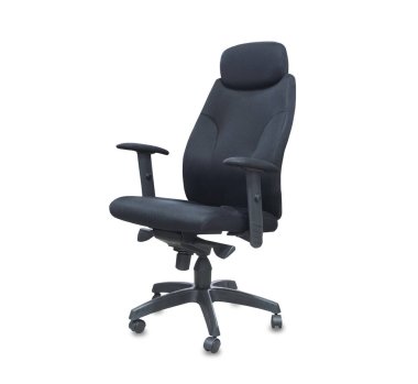 Ofis koltuğu siyah kumaştan. İzole