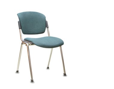 Ofis koltuğu yeşil kumaştan. İzole