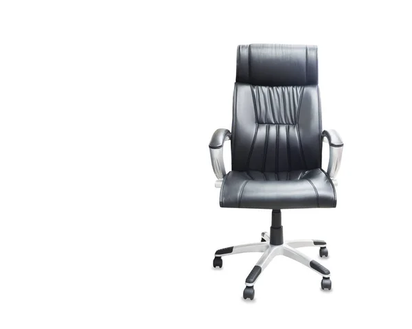 The office chair from black leather. Isolated over white — Stock Photo, Image