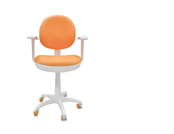 A cadeira de escritório de tecido cor de laranja. Isolado sobre branco — Fotografia de Stock