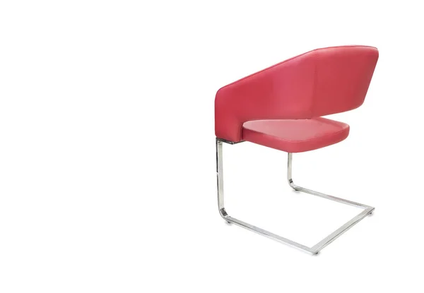 A visão traseira da cadeira de escritório de couro vermelho. Isolados — Fotografia de Stock