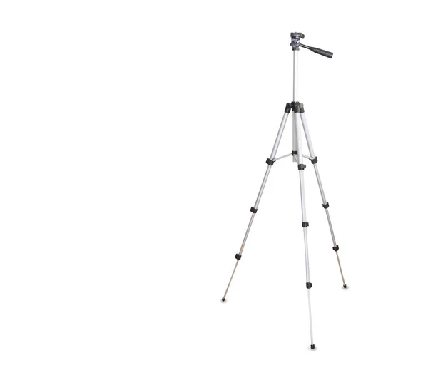 Modern silver tripod isolated over white — Stock Photo, Image