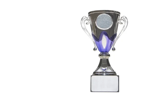 Stříbrná trofej pohár izolované na bílém pozadí — Stock fotografie
