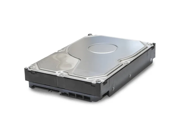흰색 배경에 분리 된 HDD 하드 디스크 싱글 — 스톡 사진
