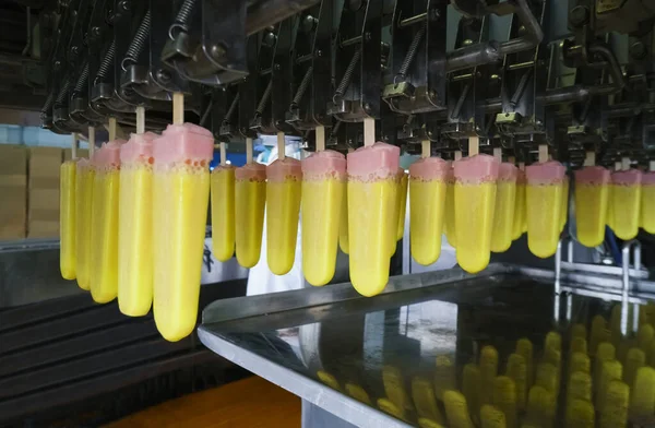 The conveyor automatic lines for the production of ice cream Stock Picture