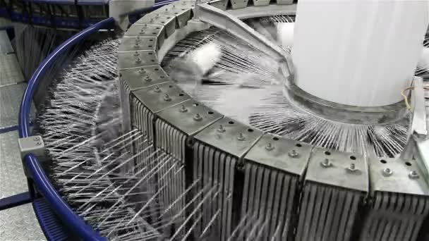 Textilindustrie Garnspulen Auf Spinnmaschine Einer Fabrik — Stockvideo