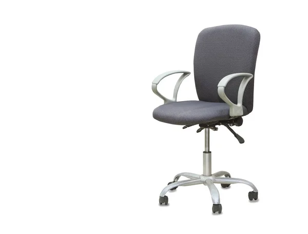 The office chair from grey textile. Isolated over white — Stock Photo, Image