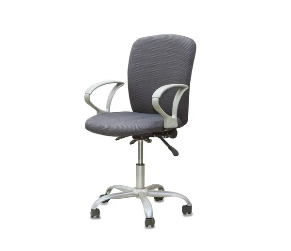 The office chair from grey textile. Isolated over white — Stock Photo, Image