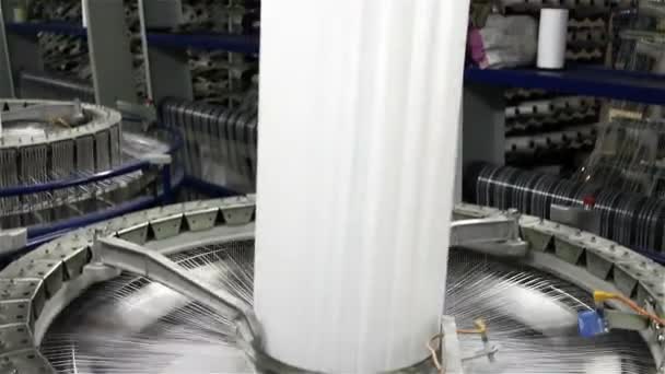 Industria Textil Bobinas Hilo Máquina Hilar Una Fábrica — Vídeos de Stock