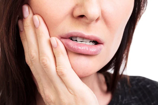 Mulher com dor de dente — Fotografia de Stock