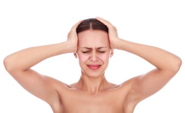 Having a güçlü migren ya da stres kadın