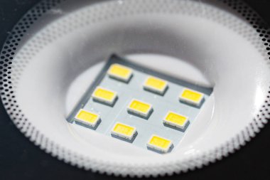 Bir led lamba diyotlar closeup çekim