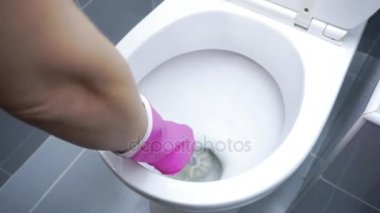 Lastik eldiven klozet Temizleme bazı bizzat el