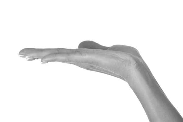 Zbliżenie samicy dłoni odizolowanej na białym tle — Zdjęcie stockowe