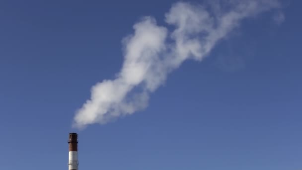 Fumée Épaisse Provenant Une Cheminée Industrielle — Video