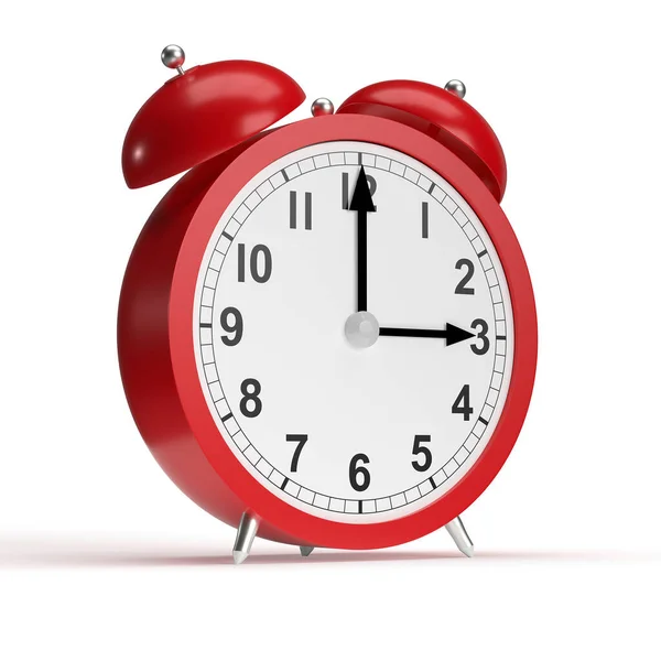 Relógio Alarme Abstrato Sobre Fundo Branco Renderização — Fotografia de Stock