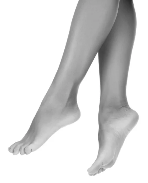 Θηλυκά Πόδια Απομονωμένα Λευκό Φόντο — Φωτογραφία Αρχείου