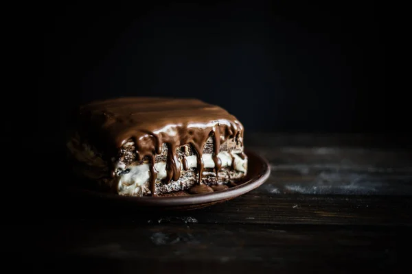 Délicieux gâteau au chocolat maison — Photo