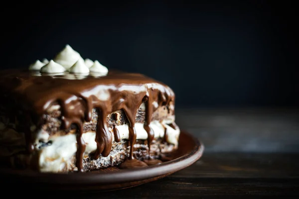 Délicieux gâteau au chocolat maison — Photo