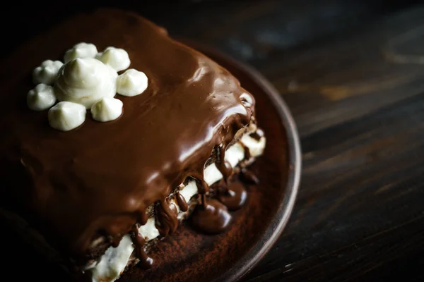 맛 있는 수 제 초콜릿 케이크 — 스톡 사진