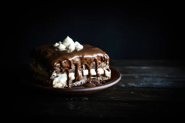 Lahodné domácí čokoládový dort — Stock fotografie