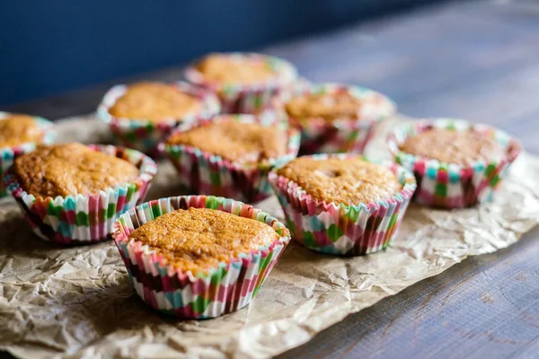 Baking Oatmeal Homemade  cupcakes — Stock Photo, Image